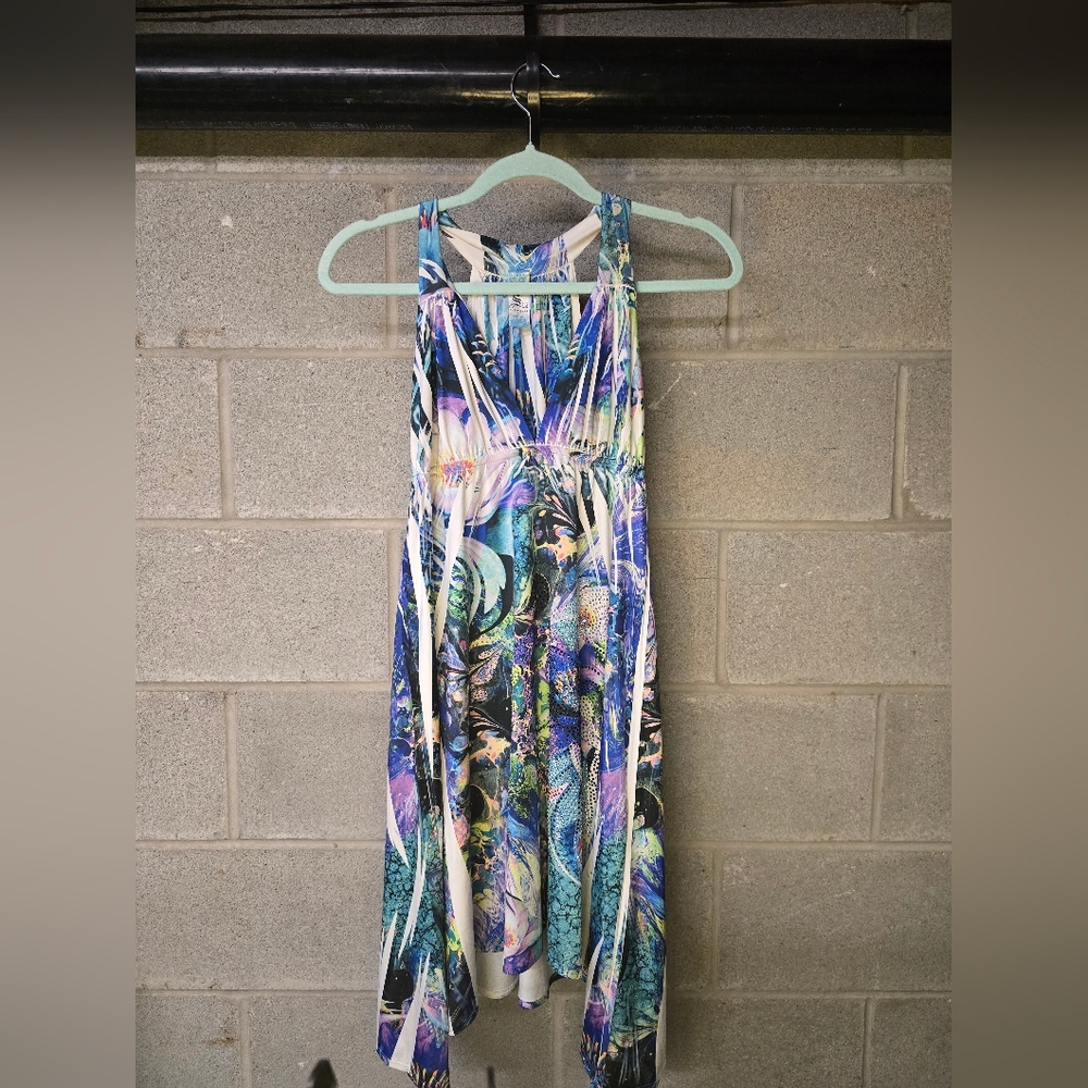 S-Twelve Y2K Colorful Abstract Mini Dress